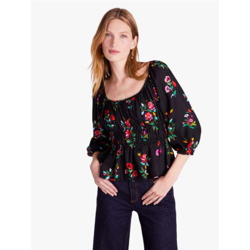 Kate spade Autumn Floral Long Sleeve Riviera Top