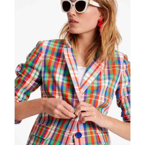 Kate spade Coastal Plaid Seersucker Blazer