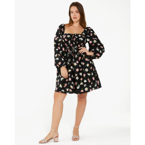 Kate spade Floral Waltz Square Neck Dress