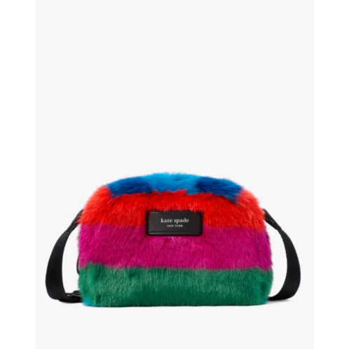 Kate spade Puffed Striped Faux Fur Crossbody