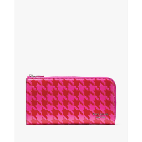 Kate spade Devin Houndstooth Zip Around Continental Wallet