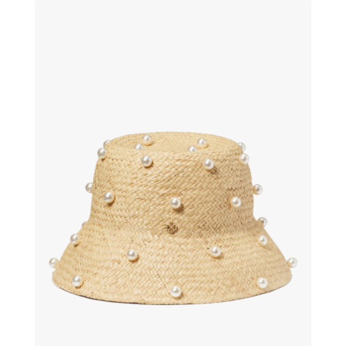 Kate spade Pearl Embellished Straw Cloche