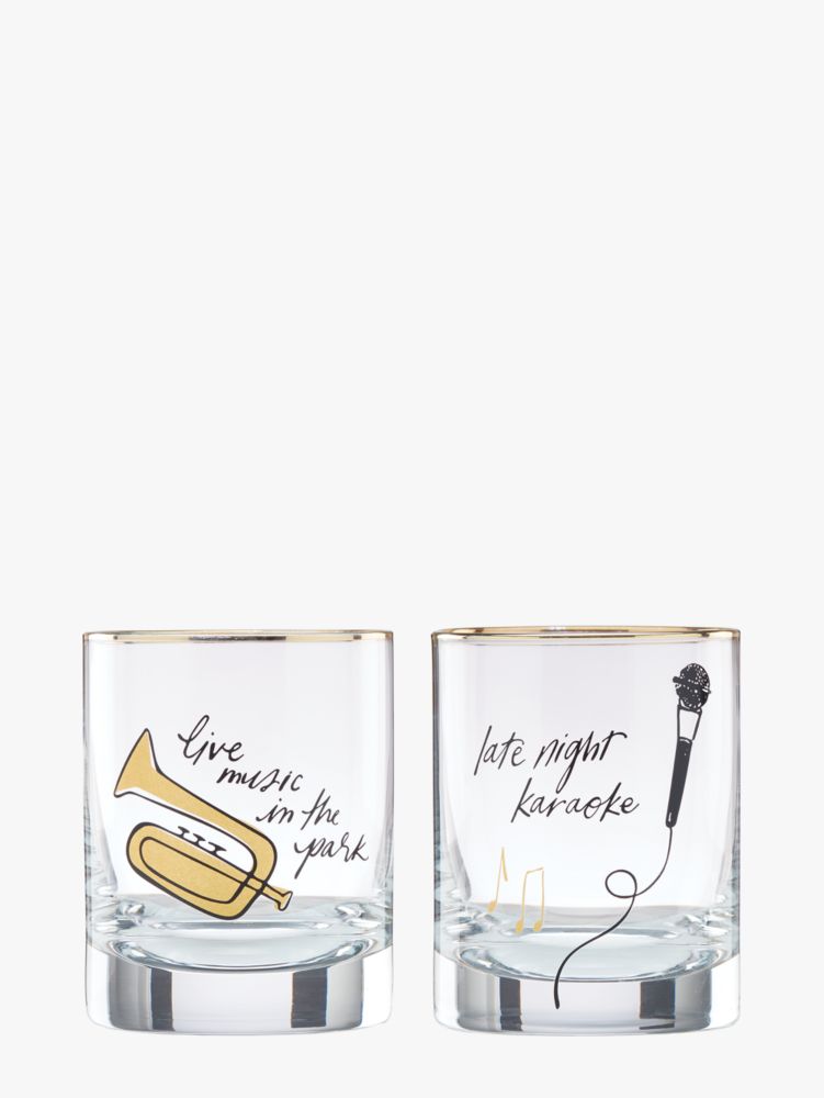 Kate spade Good Times In A New York Minute Double Old Fashioned Glass Set