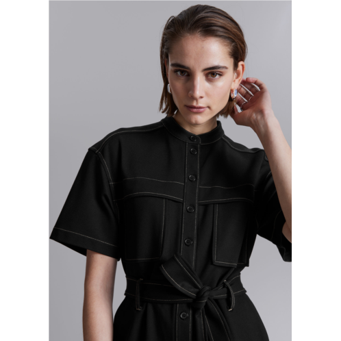 & OTHER STORIES Short-Sleeve Utility Jumpsuit