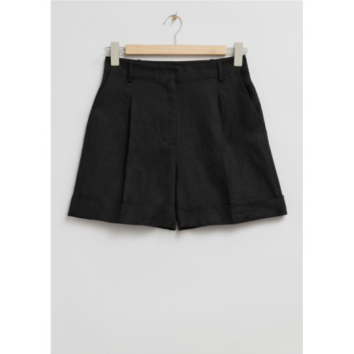& OTHER STORIES Tailored Wide-Leg Linen Shorts