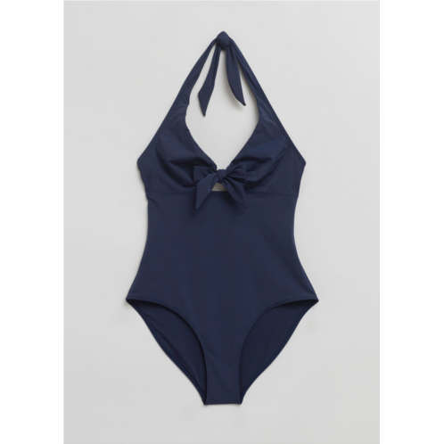 & OTHER STORIES Halterneck Bow Swimsuit