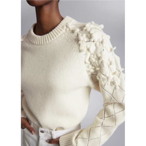 & OTHER STORIES Floral-Applique Knit Sweater