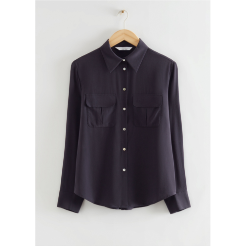 & OTHER STORIES Classic Mulberry Silk Shirt