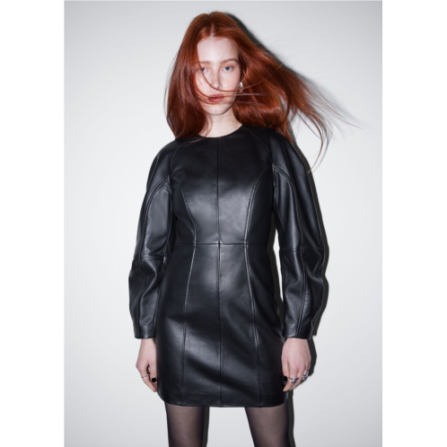 & OTHER STORIES Sculptural Leather Mini Dress