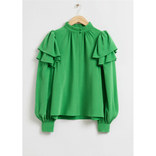 & OTHER STORIES Mulberry Silk Layered Frilled Shirt