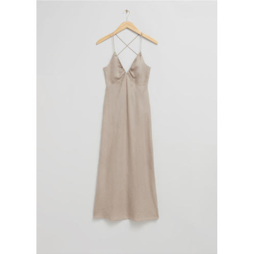 & OTHER STORIES Strappy Linen Midi Dress
