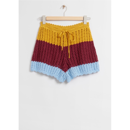 & OTHER STORIES Color-Block Crocheted Shorts