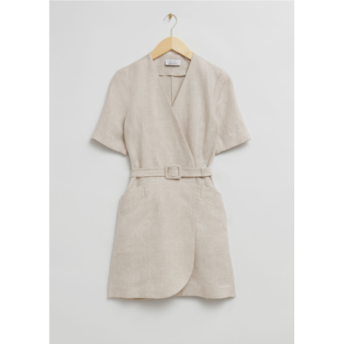 & OTHER STORIES Tailored Linen Belted Mini Dress