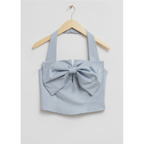 & OTHER STORIES Cropped Bow Detail Halterneck Top