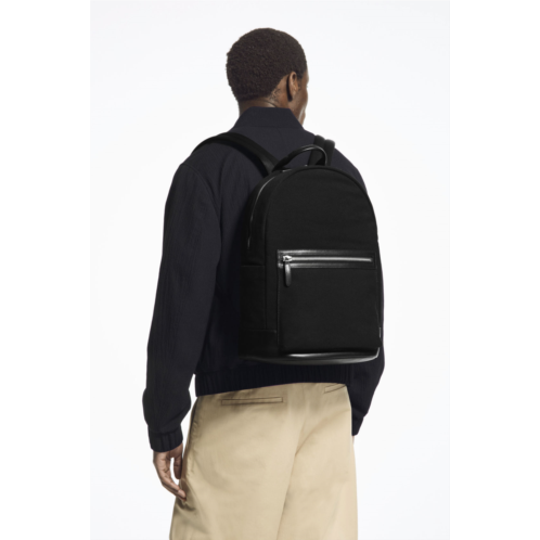 Cos LEATHER-TRIMMED CANVAS BACKPACK