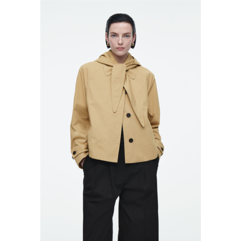 Cos DETACHABLE-HOOD SHORT TRENCH COAT