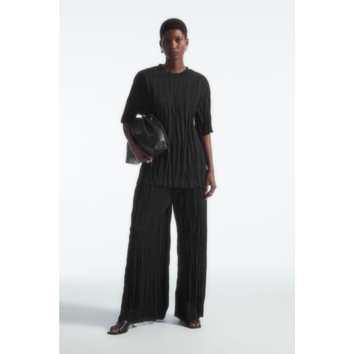 Cos CRINKLED JERSEY WIDE-LEG PANTS