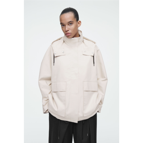 Cos HOODED COTTON UTILITY JACKET