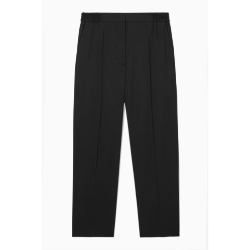 Cos TAPERED ELASTICATED WOOL PANTS