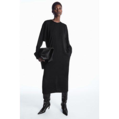 Cos BATWING-SLEEVE SATIN SHIFT DRESS