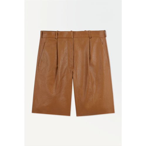 Cos THE EMBOSSED-LEATHER BERMUDA SHORTS