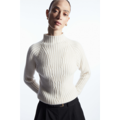 Cos RIBBED PURE CASHMERE TURTLENECK SWEATER