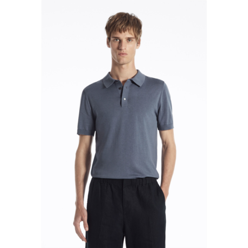 Cos KNITTED SILK POLO SHIRT