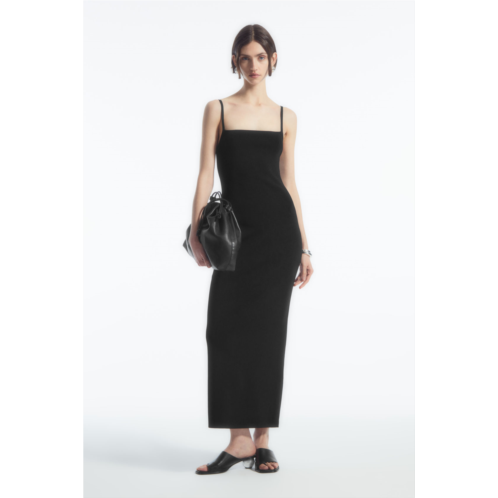 Cos SQUARE-NECK KNITTED SLIP DRESS