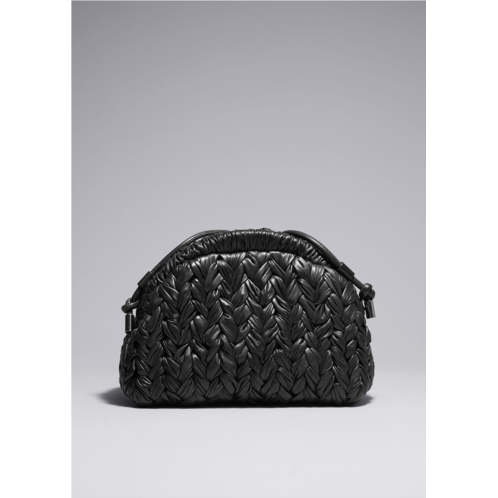 & OTHER STORIES Braided Leather Clutch Bag