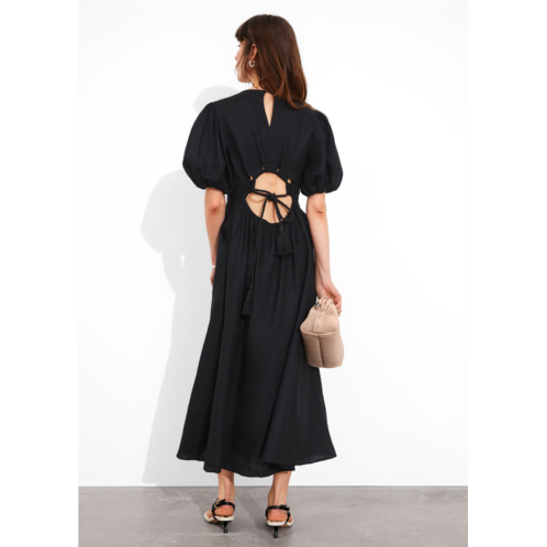 & OTHER STORIES Puff-Sleeve Midi Dress
