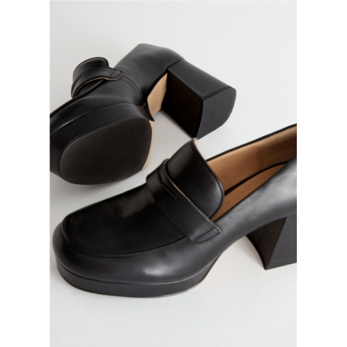 & OTHER STORIES Block Heel Leather Loafers