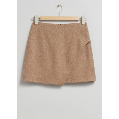 & OTHER STORIES Asymmetric Tweed Mini Skirt