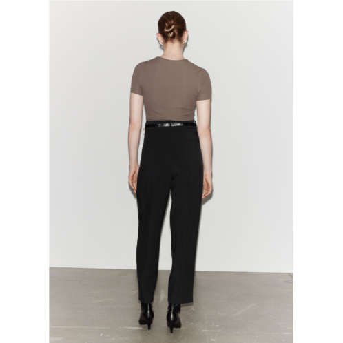 & OTHER STORIES Ribbed Cropped T-Shirt