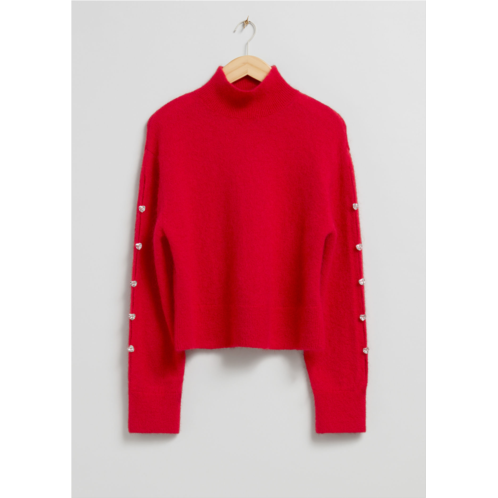 & OTHER STORIES Cropped Rhinestone Embellished Sweater