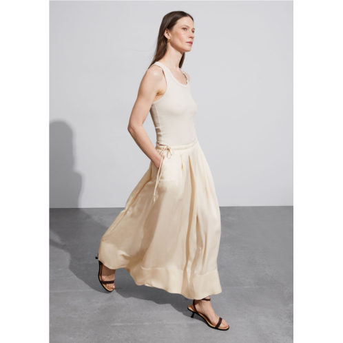 & OTHER STORIES Pleated Drawstring Midi Skirt