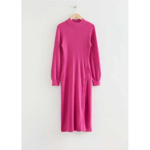 & OTHER STORIES Buttoned Rib Knit Dress
