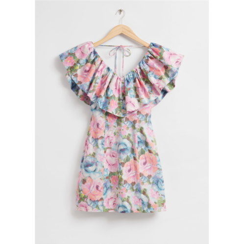 & OTHER STORIES Fitted V-Neck Frilled Detail Dress