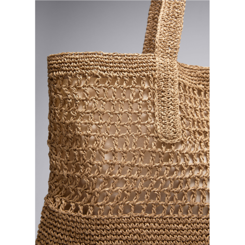 & OTHER STORIES Large Crochet-Straw Tote