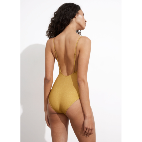 & OTHER STORIES Strappy Glitter Swimsuit