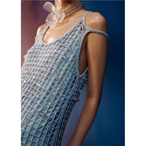 & OTHER STORIES Beaded Crochet Midi Dress