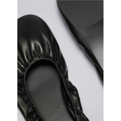 & OTHER STORIES Ruched Leather Ballet Flats