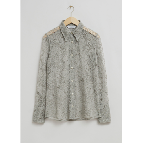 & OTHER STORIES Slim-Fit Lace Shirt