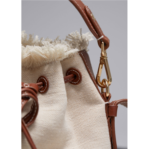 & OTHER STORIES Leather-Trimmed Canvas Bucket Bag