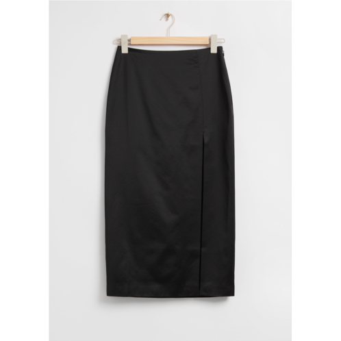 & OTHER STORIES Fitted Midi Slit Skirt