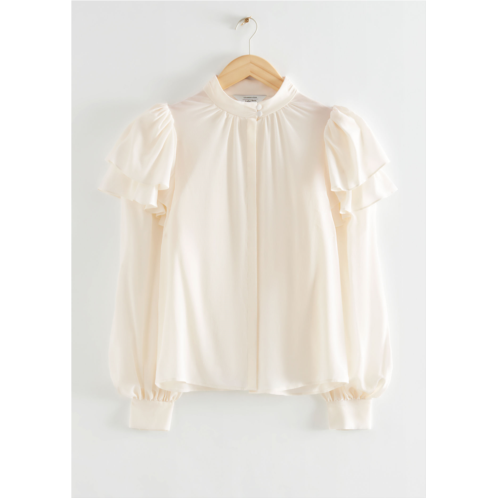 & OTHER STORIES Mulberry Silk Layered Frilled Shirt