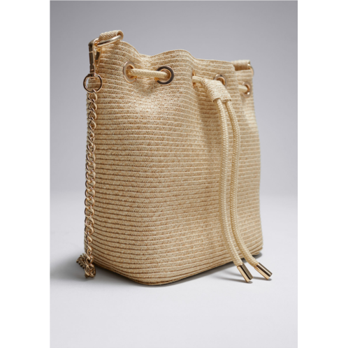 & OTHER STORIES Woven Paper-Straw Bucket Bag