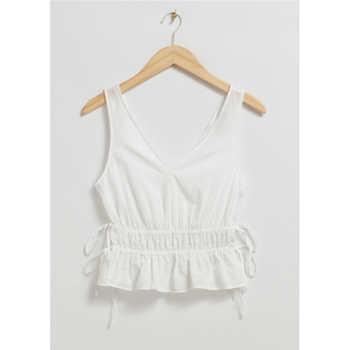 & OTHER STORIES Broderie Anglaise Drawstring Detail Top