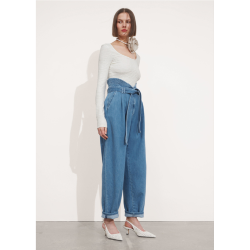 & OTHER STORIES Wide Paperbag Denim Trousers