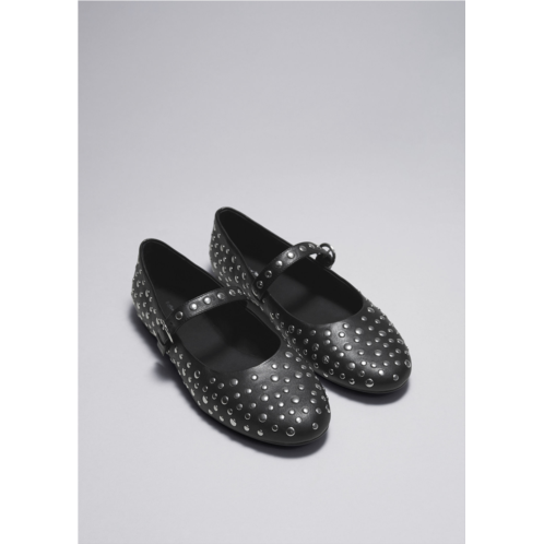 & OTHER STORIES Studded Leather Ballet Flats