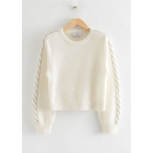 & OTHER STORIES Structured Shoulder Cable Knit Sweater